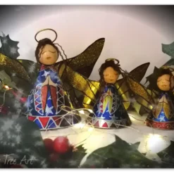 Large: Blue Tin Angel Christmas Tree Topper -Christmas Homeware & Accessories Shop featureditemlargei 100