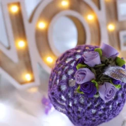 Silver And Purple Crochet Lace Vintage Style Christmas Bauble, L4 -Christmas Homeware & Accessories Shop featureditemlargei 1004