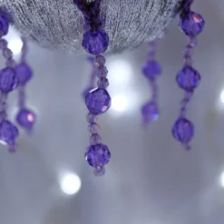 Silver And Purple Crochet Lace Vintage Style Christmas Bauble, L4 -Christmas Homeware & Accessories Shop featureditemlargei 1008