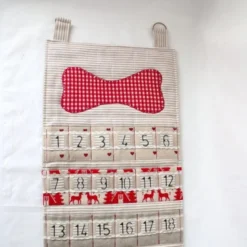 Dog Hanging Christmas Advent Calendar For Storing Small Gifts Or Treats In