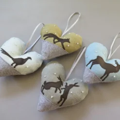 Christmas Padded Heart Hanging Decorations, Holly, Mistletoe, Berries, Handmade -Christmas Homeware & Accessories Shop featureditemlargei 1027