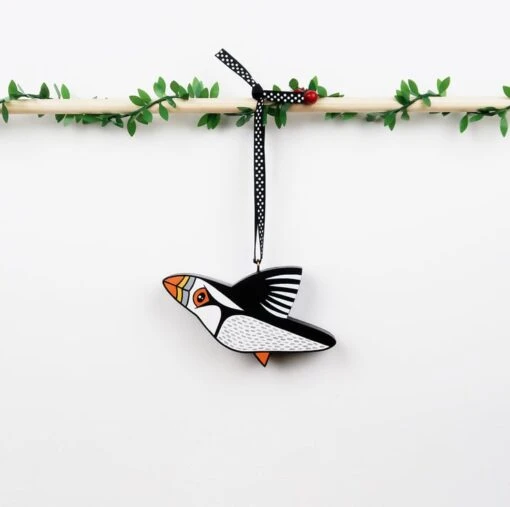 Puffin Christmas Tree Hanging Decoration, Bird Lover Gift, Stocking Filler