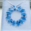 Wonderful Blue Wreath - Fused Glass Christmas Wreath