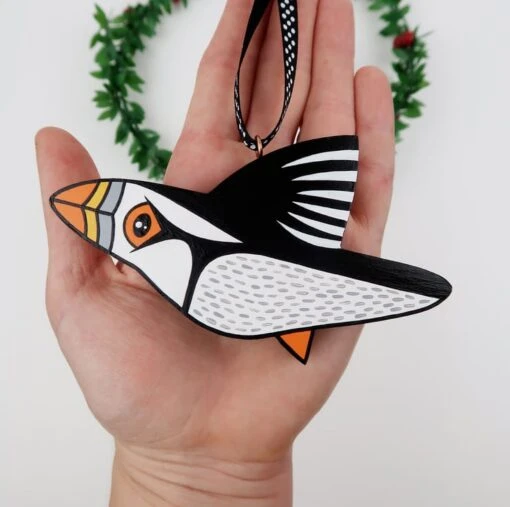 Puffin Christmas Tree Hanging Decoration, Bird Lover Gift, Stocking Filler -Christmas Homeware & Accessories Shop featureditemlargei 107