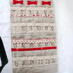 Dog Bones Hanging Christmas Advent Calendar For Storing Small Gifts Or Treats In