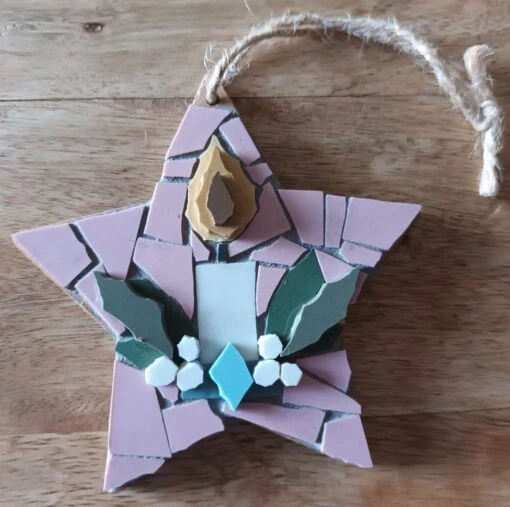 Star Mosaic Christmas Candle Tree Hanging Decoration