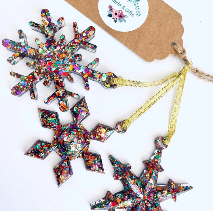 Glittery Christmas Decorations, Rainbow Christmas Decor, Tree Decorations 1 Glittery Christmas Decorations, Rainbow Christmas Decor, Tree Decorations