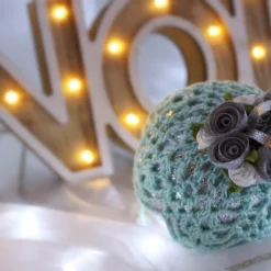 Silver And Mint Green Crochet Lace Vintage Style Christmas Bauble, H4 -Christmas Homeware & Accessories Shop featureditemlargei 1101