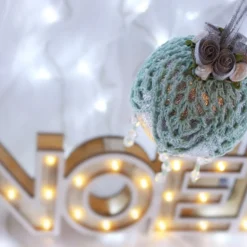Silver And Mint Green Crochet Lace Vintage Style Christmas Bauble, H4 -Christmas Homeware & Accessories Shop featureditemlargei 1104