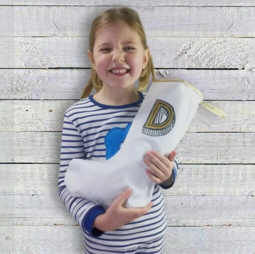 Black Christmas Stocking- Xmas Initial Holiday Decoration, Custom Monogram -Christmas Homeware & Accessories Shop featureditemlargei 1120