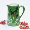 Christmas Holly And Mistletoe Farmhouse Jug - Hand Painted