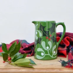 Christmas Holly And Mistletoe Farmhouse Jug - Hand Painted -Christmas Homeware & Accessories Shop featureditemlargei 1139