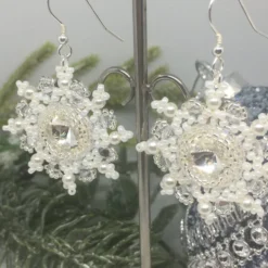 Sterling Silver Beaded Snowflake Gift Set, Christmas Necklace And Earrings -Christmas Homeware & Accessories Shop featureditemlargei 1160