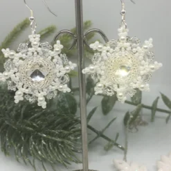 Sterling Silver Beaded Snowflake Gift Set, Christmas Necklace And Earrings -Christmas Homeware & Accessories Shop featureditemlargei 1161