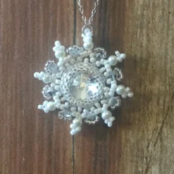 Sterling Silver Beaded Snowflake Gift Set, Christmas Necklace And Earrings -Christmas Homeware & Accessories Shop featureditemlargei 1167