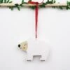 Polar Bear Christmas Tree Hanging Decoration, Cute Wooden Animal Stocking Filler