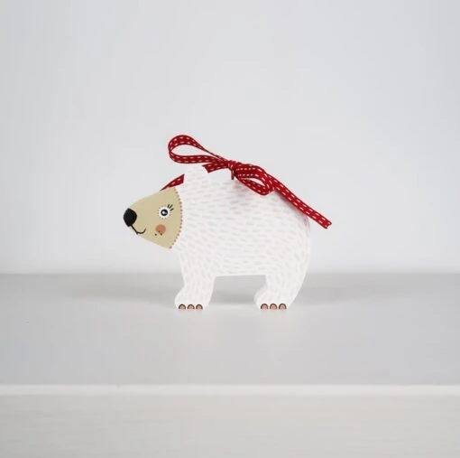 Polar Bear Christmas Tree Hanging Decoration, Cute Wooden Animal Stocking Filler -Christmas Homeware & Accessories Shop featureditemlargei 1174