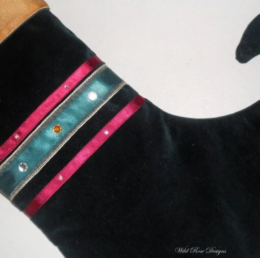 Christmas Stocking In Dark Green Velvet 9 Christmas Stocking In Dark Green Velvet -Christmas Homeware & Accessories Shop featureditemlargei 1180