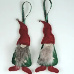 2 X Scandi Style Gnomes, Christmas Elves, A Pair Of Christmas Bearded Gnomes,
