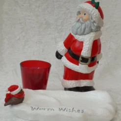 Hand Painted Ceramic Red Father Christmas Candle Tea Light Christmas Decoration. -Christmas Homeware & Accessories Shop featureditemlargei 1190