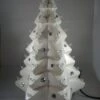 White Ceramic Faceted Xmas Christmas Tree Table Lamp Light Ornament Decoration.