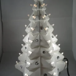 White Ceramic Faceted Xmas Christmas Tree Table Lamp Light Ornament Decoration. -Christmas Homeware & Accessories Shop featureditemlargei 1196