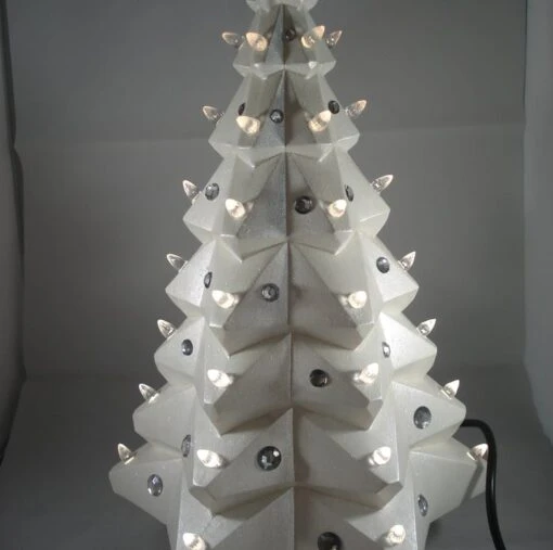 White Ceramic Faceted Xmas Christmas Tree Table Lamp Light Ornament Decoration. -Christmas Homeware & Accessories Shop featureditemlargei 1196