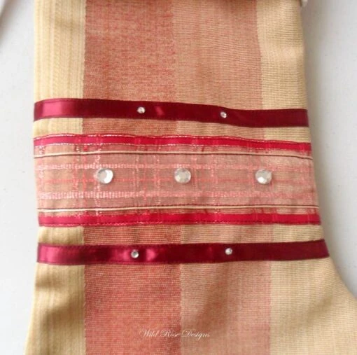 Christmas Stocking In A Red And Gold Stripe -Christmas Homeware & Accessories Shop featureditemlargei 1226