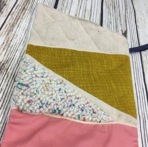 Handmade Christmas Stocking- Large Patchwork, Quilted, Punch Hook! Mustard Yello -Christmas Homeware & Accessories Shop featureditemlargei 1236