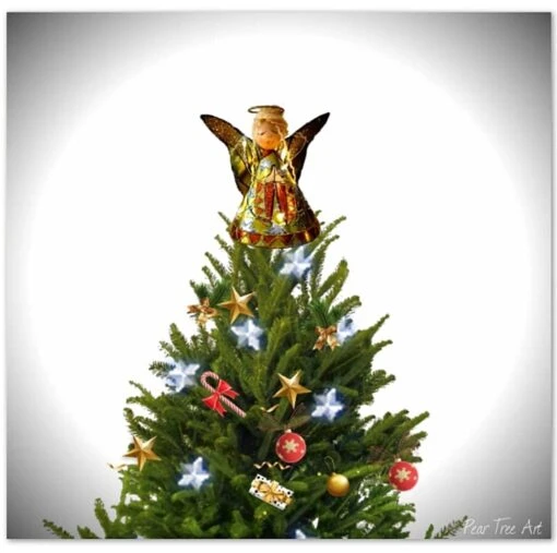 Large: Blue Coffee Tin Angel Christmas Tree Topper -Christmas Homeware & Accessories Shop featureditemlargei 1247