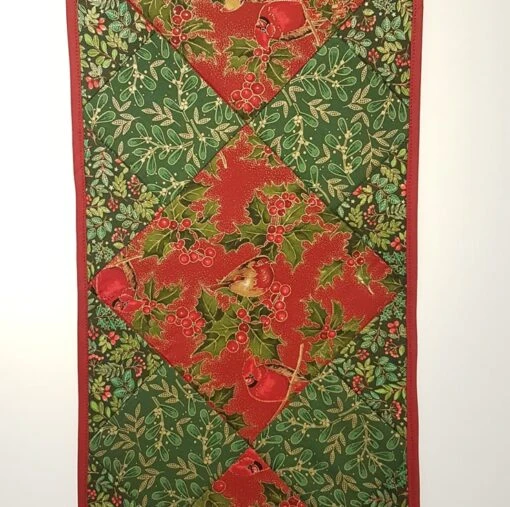 Christmas Table Runner,Cardinals And Robins