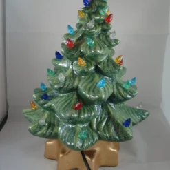 Ceramic Green Glittery Xmas Christmas Tree Table Lamp Light Ornament Decoration. -Christmas Homeware & Accessories Shop featureditemlargei 1279