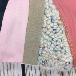 Handmade Christmas Stocking- Patchwork Punch Hook! Cream, Green And Pink Colour -Christmas Homeware & Accessories Shop featureditemlargei 128