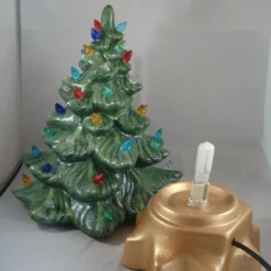Ceramic Green Glittery Xmas Christmas Tree Table Lamp Light Ornament Decoration. -Christmas Homeware & Accessories Shop featureditemlargei 1280