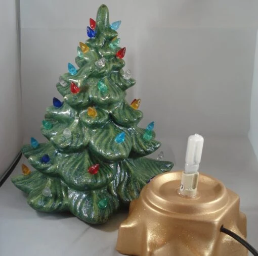 Ceramic Green Glittery Xmas Christmas Tree Table Lamp Light Ornament Decoration. -Christmas Homeware & Accessories Shop featureditemlargei 1280