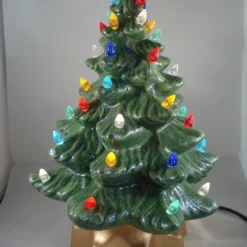 Ceramic Green Glittery Xmas Christmas Tree Table Lamp Light Ornament Decoration. -Christmas Homeware & Accessories Shop featureditemlargei 1281