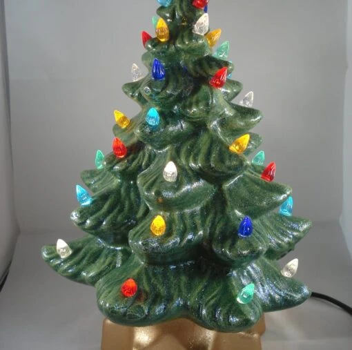 Ceramic Green Glittery Xmas Christmas Tree Table Lamp Light Ornament Decoration. -Christmas Homeware & Accessories Shop featureditemlargei 1281