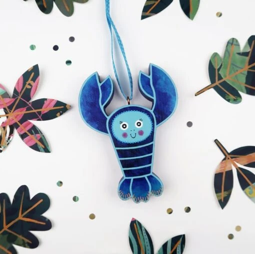 Blue Lobster Christmas Tree Hanging Ornament, Shellfish, Cute Stocking Filler