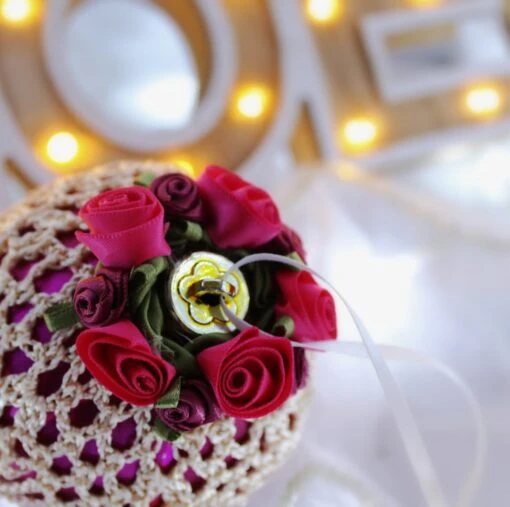 Wine And Champagne Crochet Lace Vintage Style Christmas Bauble, J3 -Christmas Homeware & Accessories Shop featureditemlargei 1312