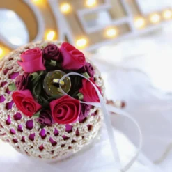 Wine And Champagne Crochet Lace Vintage Style Christmas Bauble, J3 -Christmas Homeware & Accessories Shop featureditemlargei 1313