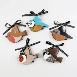 Garden Birds Christmas Tree Decorations, Bird Lover Gift, Stocking Filler