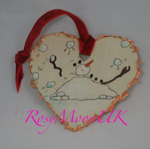 Snowman Juggling Snowballs Wooden Christmas Decoration