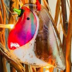 Gorgeous Iridescent Glass Robins - Glass Christmas Decorations -Christmas Homeware & Accessories Shop featureditemlargei 1358