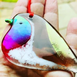 Gorgeous Iridescent Glass Robins - Glass Christmas Decorations -Christmas Homeware & Accessories Shop featureditemlargei 1359