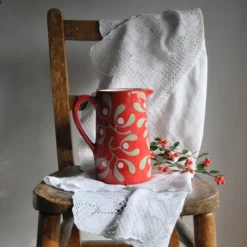 Christmas Red Mistletoe Farmhouse Jug - Hand Painted -Christmas Homeware & Accessories Shop featureditemlargei 1405