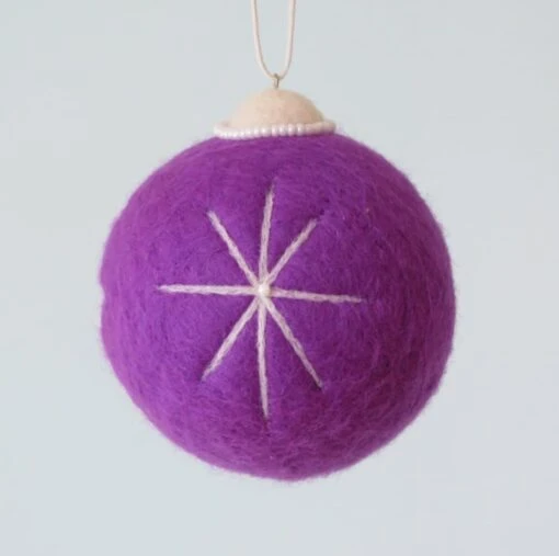 Seconds-Needle Felted Merino Wool Christmas Bauble- Christmas Star