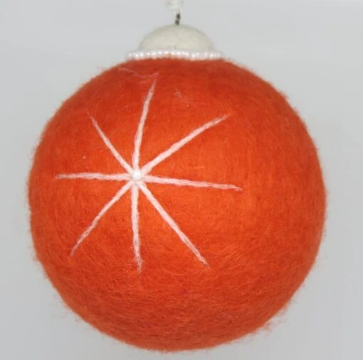 Seconds-Needle Felted Christmas Decoration- Christmas Star (Burnt Orange)