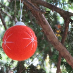 Seconds-Needle Felted Christmas Decoration- Christmas Star (Burnt Orange) -Christmas Homeware & Accessories Shop featureditemlargei 1438