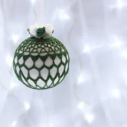 Green Vintage Style Christmas Bauble, S4 -Christmas Homeware & Accessories Shop featureditemlargei 1451