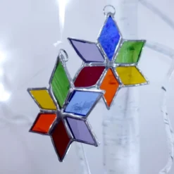 Rainbow Stars Stained Glass Christmas Tree Ornaments Decorations -Christmas Homeware & Accessories Shop featureditemlargei 1456